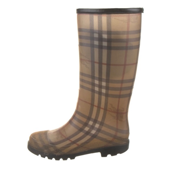 Burberry Horseferry Check Pattern Rubber Rain Boots - Picture 1 of 7